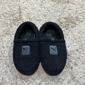 Black puma slippers